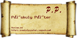 Páskuly Péter névjegykártya