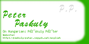 peter paskuly business card